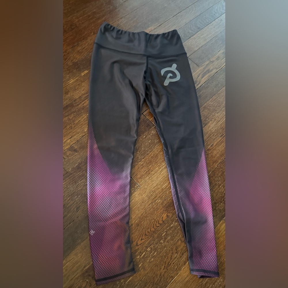 NUX x Peloton Black and Purple Leggings